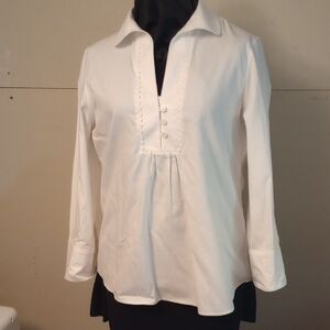 Coldwater Creek White Button Down Shirt Size M Woman's